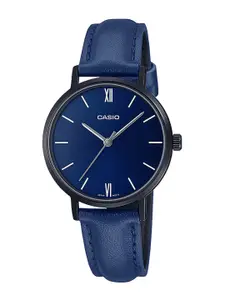 CASIO Women Blue Dial & Blue Leather Straps Analogue Watch