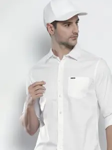 The Indian Garage Co Men White Comfort Solid Casual Shirt