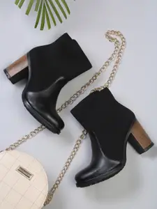 Roadster Black Suede High-Top Block Heeled Boots