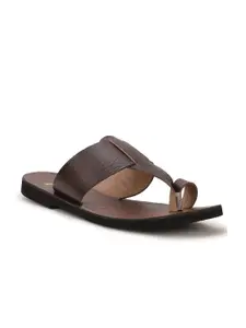 Bata Men Brown Leather Comfort Sandals