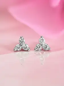 Zavya Silver-Toned 925 Sterling Silver Triangular Studs