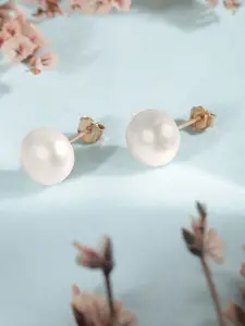 Zavya White 925 Sterling Silver Circular Studs Earrings