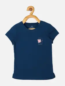 Sweet Dreams Girls Navy Blue Pure Cotton T-shirt
