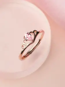 Zavya 925 Pure Silver Rose-Gold Plated Ring