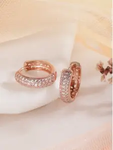 Zavya Rose Gold 925 Sterling Silver Circular Hoops Earrings