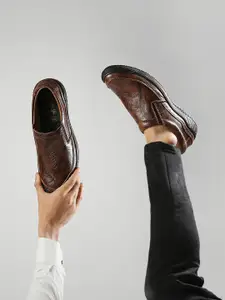 Buckaroo Men Brown Genuine Leather Lightweight Slip-On Shoes
