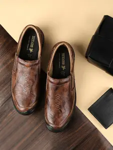 Buckaroo Men Brown Solid Leather Casual Slip-On Shoes