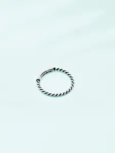 Zavya  925 Sterling Silver Oxidised Silver-Plated Nose Ring