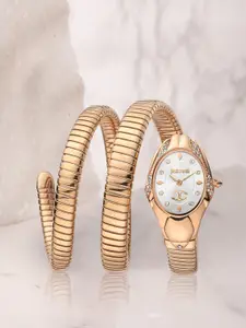 Just Cavalli Women Silver-Toned Stainless Steel Bracelet Style Straps Watch JC1L185M0025