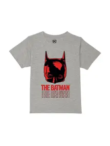 DC by Wear Your Mind Boys Grey Melange Batman Printed Cotton T-shirt