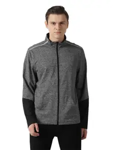 Louis Philippe Sport Men Plus Size Grey Cotton Sporty Jacket
