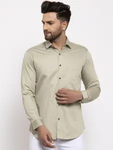 JAINISH Men Grey Smart Slim Fit Casual Shirt
