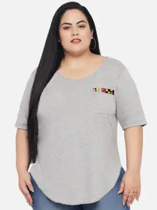 wild U Women Plus Size Grey T-shirt