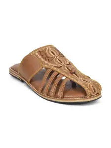 Ajanta Men Beige Ethnic Comfort Sandals