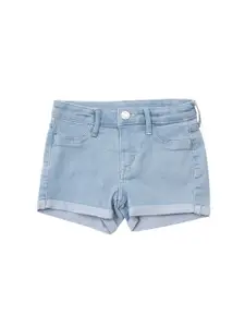 Lil Lollipop Girls Blue Washed Denim Shorts