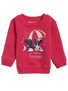 Bodycare Kids Girls Fuchsia Pink Mickey & Minnie Printed Sweatshirt