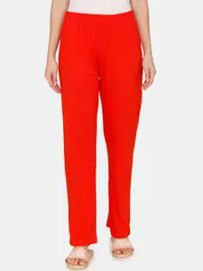Coucou by Zivame Women Red Solid Cotton Lounge Pants