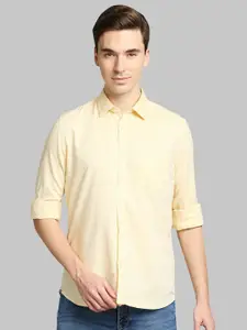 Parx Men Yellow Slim Fit Printed Casual Shirt