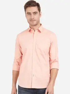 Greenfibre Men Peach-Coloured Slim Fit Casual Shirt