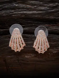 Kushal's Fashion Jewellery White & Rose Gold Contemporary Studs Earrings
