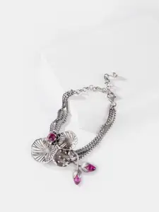 SHAYA Women Silver-Plated & Pink Bracelet