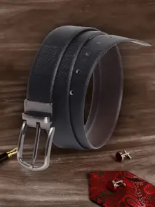 MUTAQINOTI Men Black & Brown Leather Formal Belt