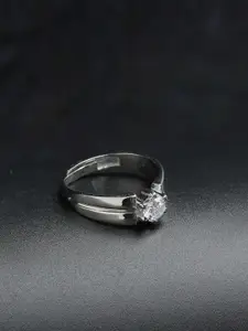 GIVA Men 925 Sterling Silver Rhodium Plated Solitaire Band