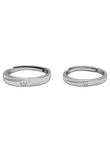GIVA 925 Sterling Silver Rhodium Plated Forever Couple Bands