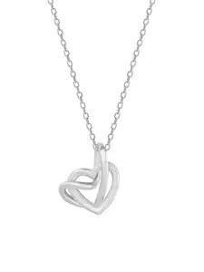 GIVA 925 Sterling Silver Double Trouble Heart Pendant With Link Chain