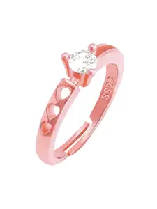 GIVA Rose-Gold-Plated & White CZ-Studded Bliss Finger Ring