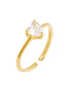 GIVA 925 Sterling Silver 18k Gold Plated Hearts Paradise Ring