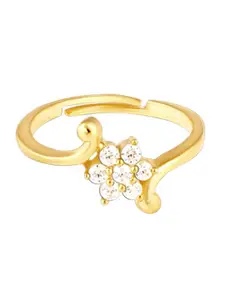 GIVA 925 Silver Golden Snowflake Ring