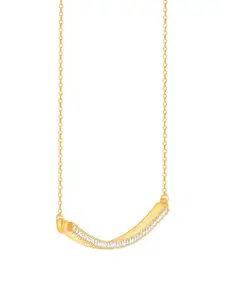 GIVA 925 Sterling Silver 18k Gold Plated Zircon Arc Necklace