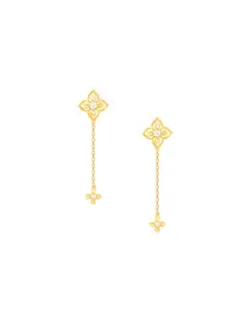 GIVA 925 Sterling Silver 18K Gold Plated Artsy Floral Earrings