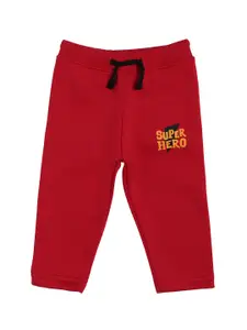 Bodycare Kids Boys Maroon Solid Pure Cotton Track Pants
