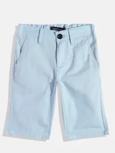 Indian Terrain Boys Self Striped Pure Cotton Chino Shorts