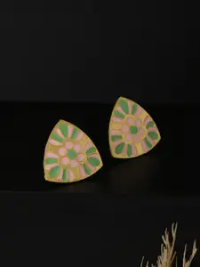 kashwini Gold-Plated Contemporary Studs Earrings