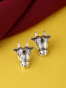 kashwini Silver-Toned Contemporary Studs Earrings