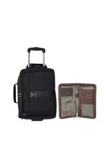 SWISS MILITARY Black Laptop Brief Case cum Backpack with Travel Wallet