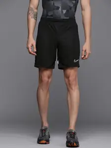 Nike Men Black and White Colourblocked Outdoor Sports Shorts
