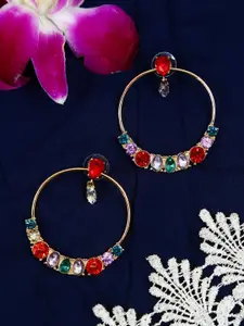Crunchy Fashion Multicoloured Gold Plated Contemporary Drop Earrings