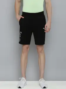 one8 x PUMA Men Black Brand logo Printed Slim Fit Sports Shorts