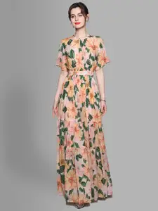 JC Collection Yellow & Multicoloured Floral Maxi Dress