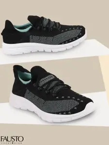 FAUSTO Men Green Mesh Running Shoes