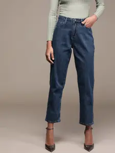 bebe Women Indigo Denim Daze Mom Fit Stretchable Jeans