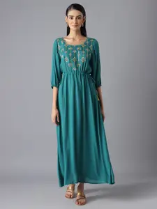 AURELIA Women Green Ethnic Motifs Maxi Dress
