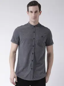 Club York Men Charcoal Grey Cotton Casual Shirt