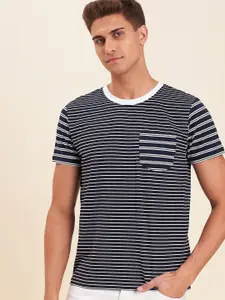 MASCLN SASSAFRAS Men Navy Blue & White Striped T-shirt