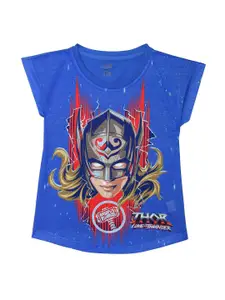 Marvel by Wear Your Mind Blue Print Top