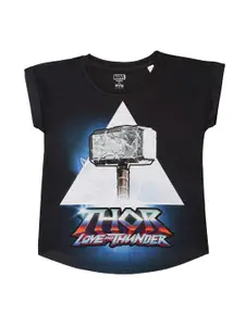 Marvel by Wear Your Mind Black Thor Printed Top